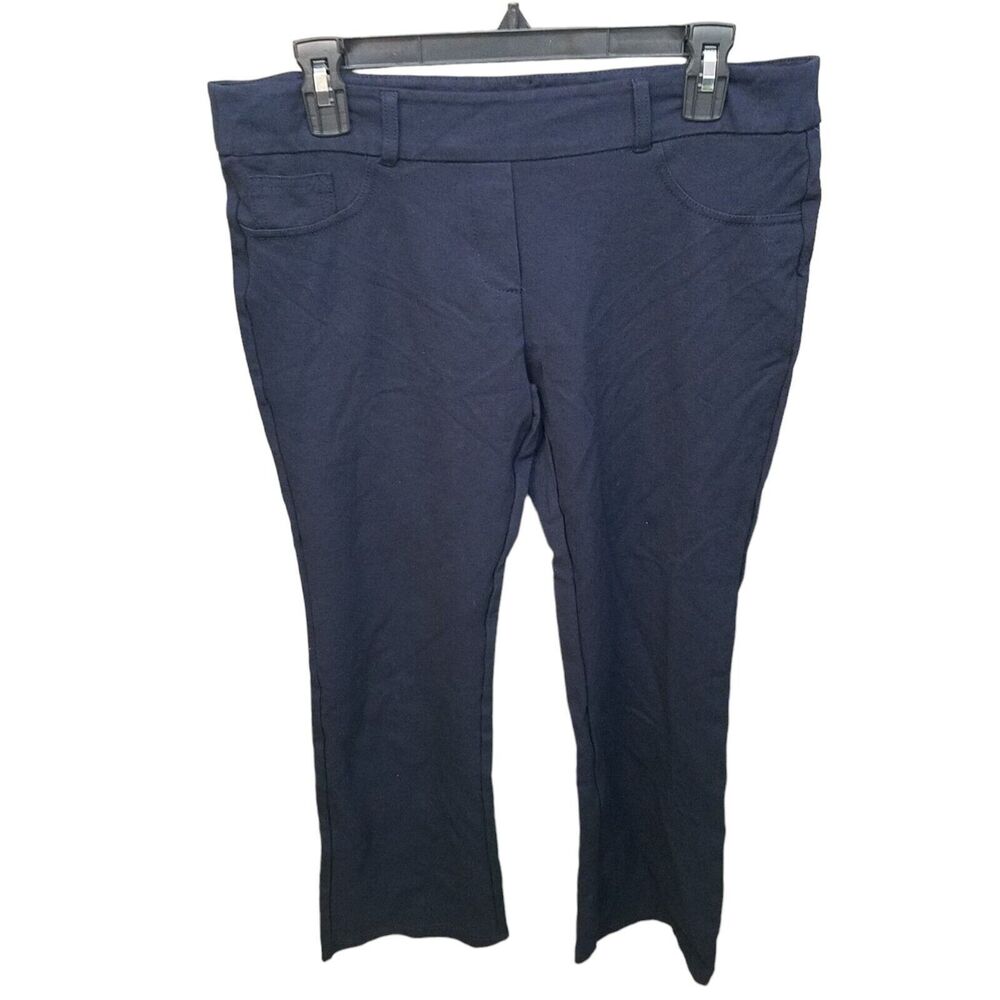 Bamans Womens Size XL Blue Solid Bootcut Pants